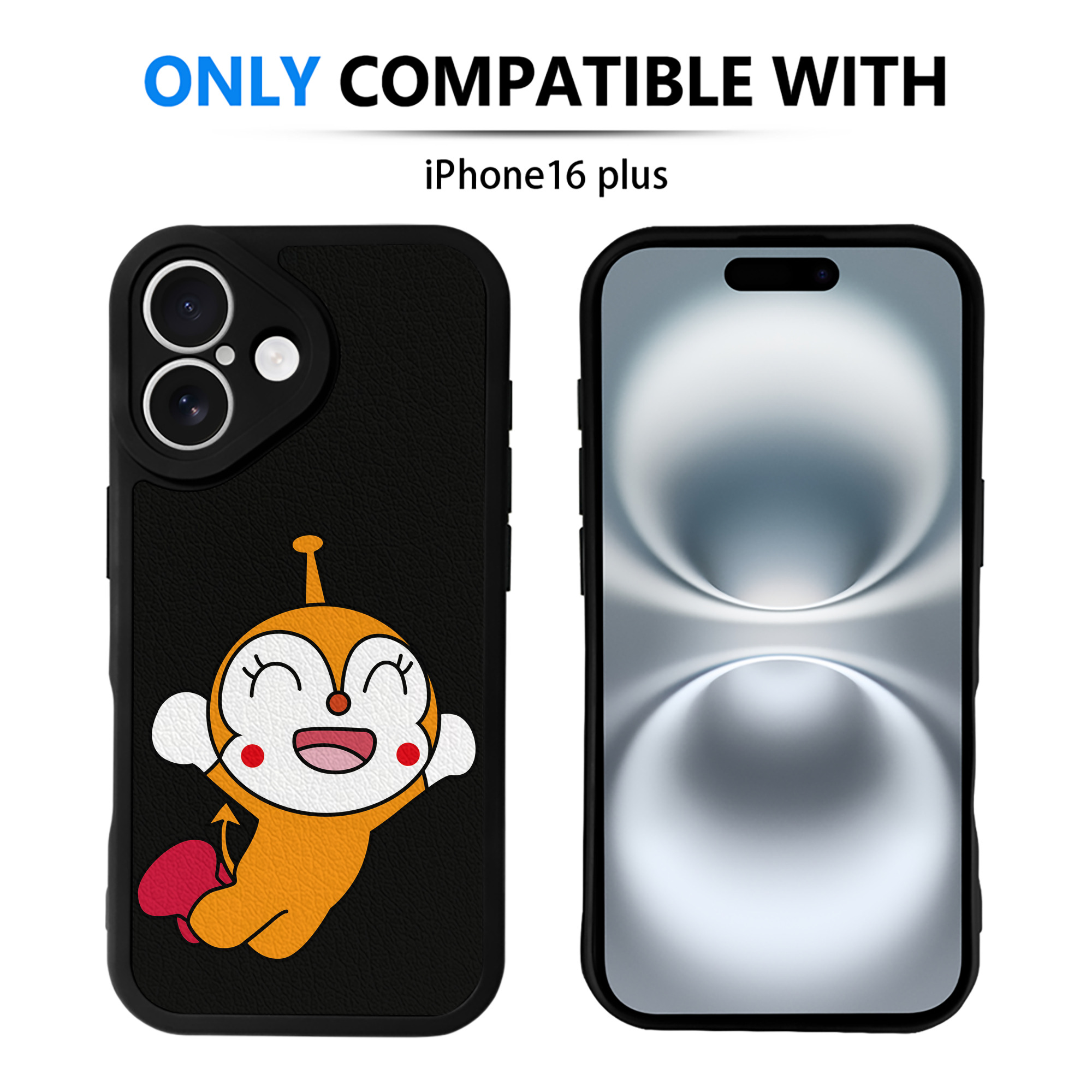 （画像用） アンパンマン Anpanman 【iPhone 16シリーズ対応】シリコンスマホケース（レザー調） 材質：シリコン